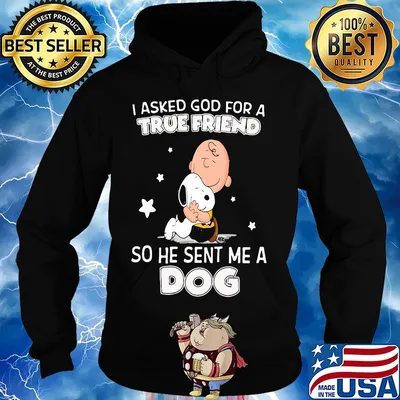 Snoopy and charlie brown I asked god for a true friend so he sent me a dog s Hoodie