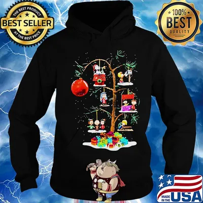 Snoopy and woodstock around christmas tree s Hoodie