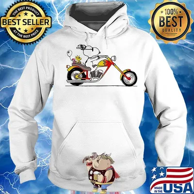 Snoopy and woodstock riding a motorcycle s Hoodie