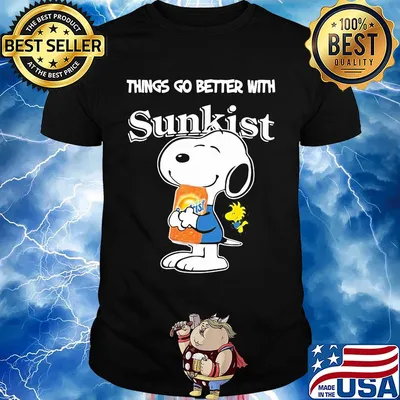 Snoopy and woodstock things go better with sunkist shirt