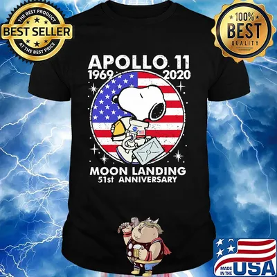 Snoopy apollo 1969 2020 moon landing 51st anniversary american flag independence day vintage shirt