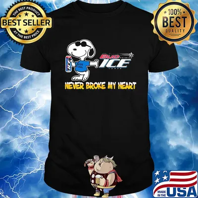 Snoopy bud ice beer never broke my heart shirt