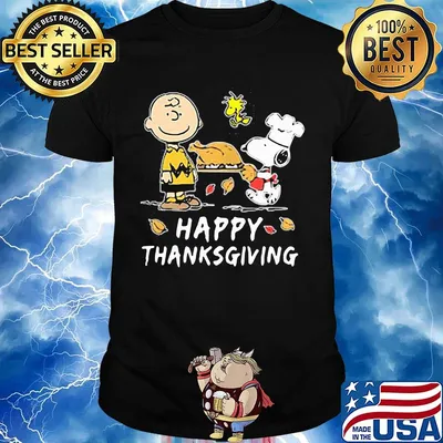 Snoopy charlie brown and woodstock happy thanksgiving shirt