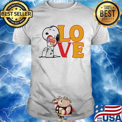 Snoopy hug heart love burger king shirt