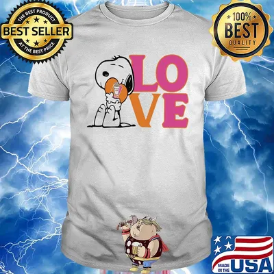 Snoopy hug heart love dunkin donuts shirt