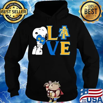 Snoopy hug heart love north carolina agricultural and technical state university s Hoodie