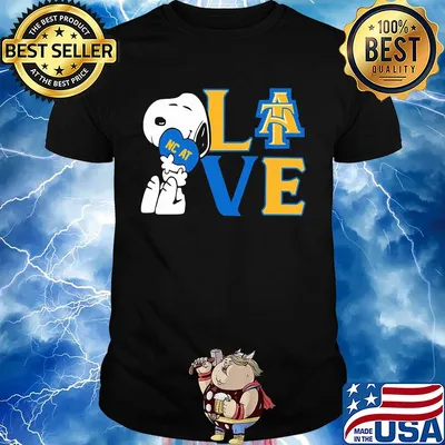 Snoopy hug heart love north carolina agricultural and technical state university shirt