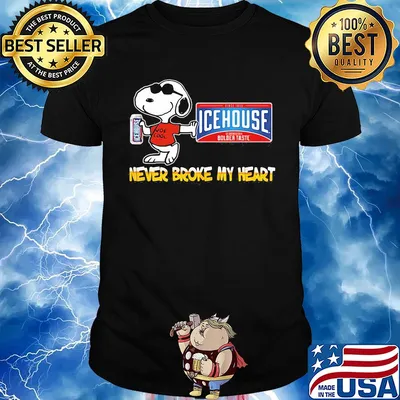 Snoopy icehouse beer never broke my heart shirt