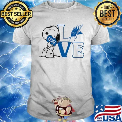 Snoopy love ecsu elizabeth city state university heart shirt