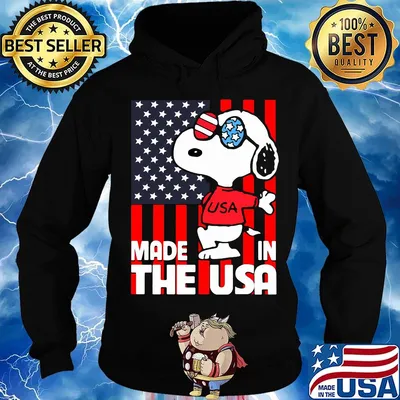 Snoopy made in the usa flag independence day s Hoodie