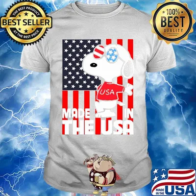 Snoopy made in the usa flag independence day shirt