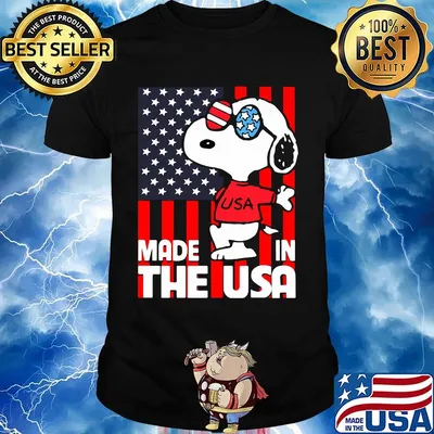 Snoopy made in the usa flag independence day shirt