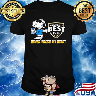 Snoopy milwaukee's best ice beer never broke my heart shirt