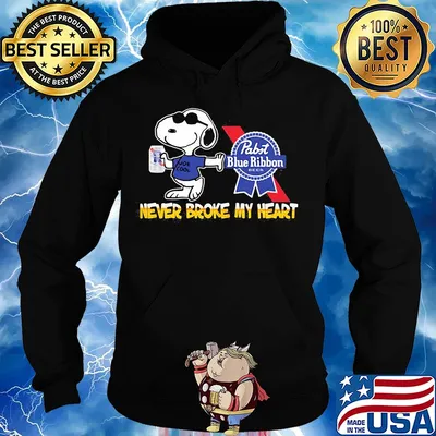Snoopy pabst blue ribbon beer never broke my heart s Hoodie