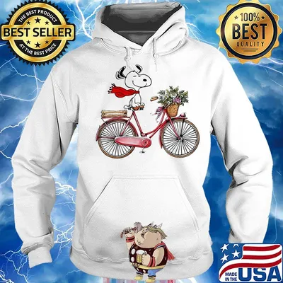 Snoopy riding bicycle flowers s Hoodie