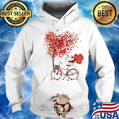 Snoopy riding bicycle heart tree s Hoodie