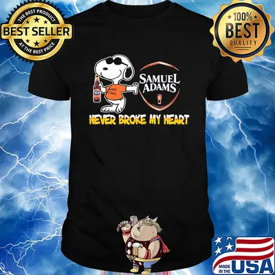 Snoopy samuel adams beer never broke my heart shirt