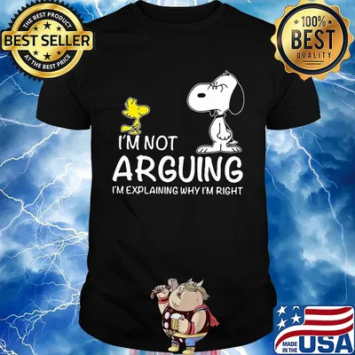 Snoopy woodstock i'm not arguing im explaining why i'm right shirt
