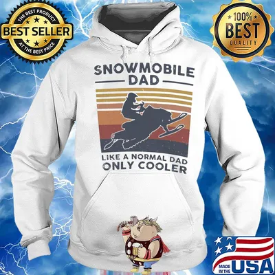 Snowmobile dad like a normal dad only cooler father's day vintage retro s Hoodie