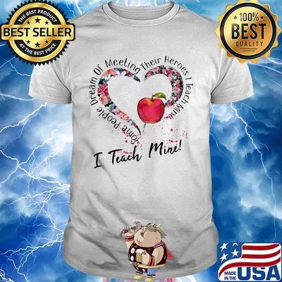 Some people dream of meeting their heroes i teach mine heart flowers apple shirt