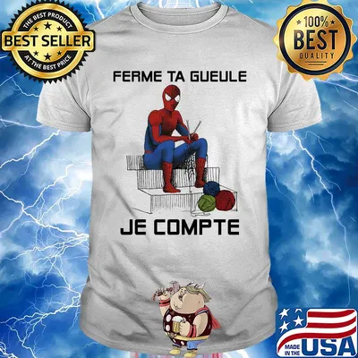Spiderman knitting ferme ta gueule je compte shirt