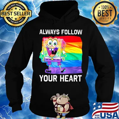 Spongebob lgbt flag always follow your heart s Hoodie