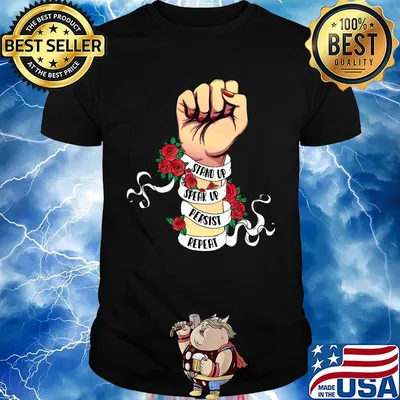 Stand Up Speak Up Persist Repeat Rose Hand Black Lives Matter Shirt