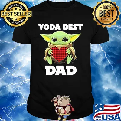 Star wars baby yoda best dad heart happy father's day shirt