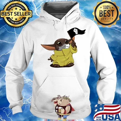 Star wars baby yoda holding juneteenth flag s Hoodie