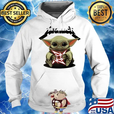 Star wars baby yoda hug metallica s Hoodie