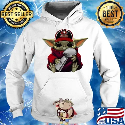 Star wars baby yoda hug san francisco 49ers champions s Hoodie