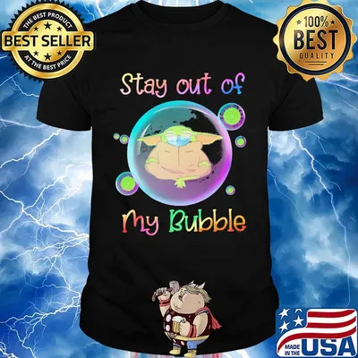 Star wars baby yoda mask stay out of my bubble covid-19 shirt