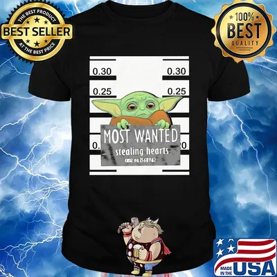 Star wars baby yoda most wanted stealing hearts shirt