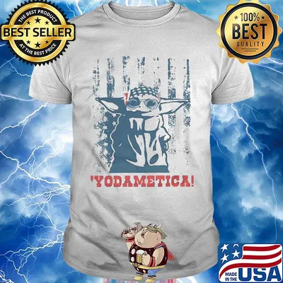 Star wars baby yoda yodametica american flag independence day shirt