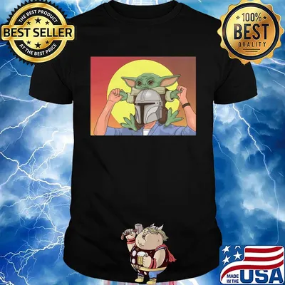 Star wars darth vader and baby yoda sunset happy father's day shirt