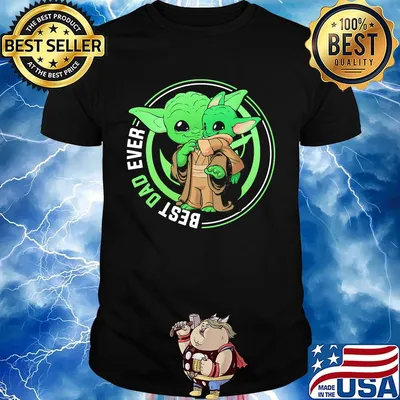 Star wars master yoda and baby yoda best dad ever happy father's day shirt