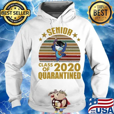 Stitch mask senior class of 2020 quarantined star vintage retro s Hoodie