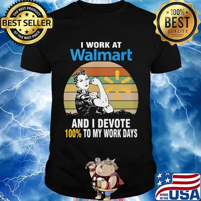 Strong girl i work at walmart and i devote 100% to my work days vintage retro shirt