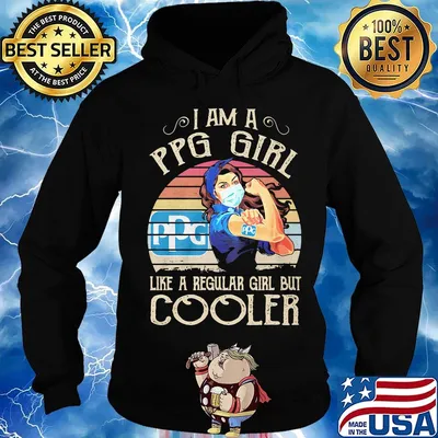 Strong girl mask i am a ppg girl like a regular girl but cooler vintage retro s Hoodie