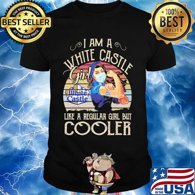 Strong girl mask i am a white castle girl like a regular girl but cooler vintage retro shirt