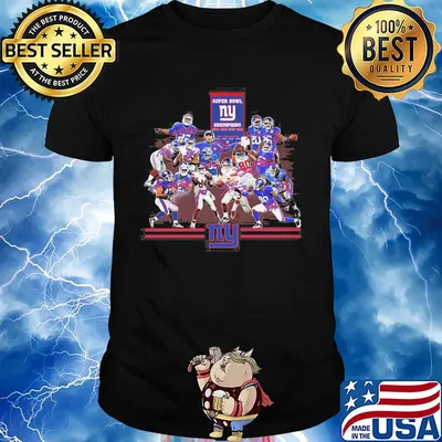 Super bowl new york giants champions players signatures shirt