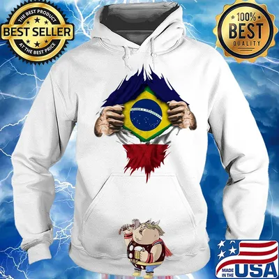 Superhero brazil flag tear s Hoodie