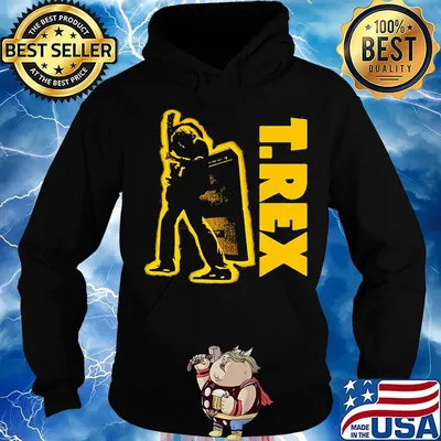 T.rex Man Yellow Black Shirt Hoodie