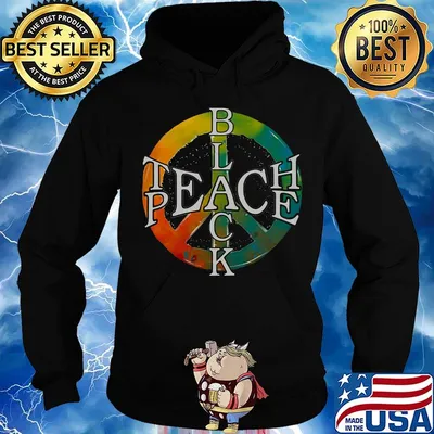 Teach Peace Black Color Shirt Hoodie