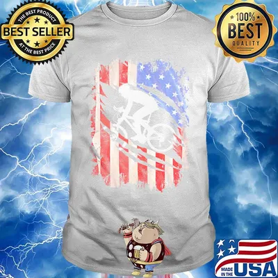 Tear Off Cycling American Flag Independence Day Shirt