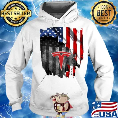 Tesla logo american flag independence day s Hoodie