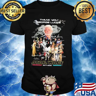 Thank you george lucas star wars 1977 2020 characters signatures shirt
