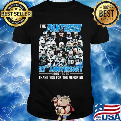The carolina panthers 25th anniversary 1995 2020 thank you for the memories shirt