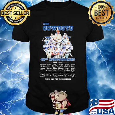 The cowboys 60th anniversary 1960 2020 thank you for the memories signatures shirt