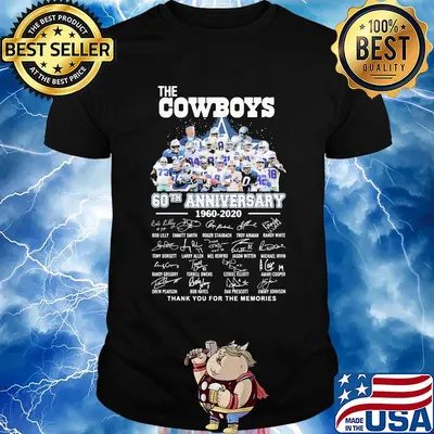 The dallas cowboys 60th anniversary 1960 2020 thank you for the memories signatures shirt